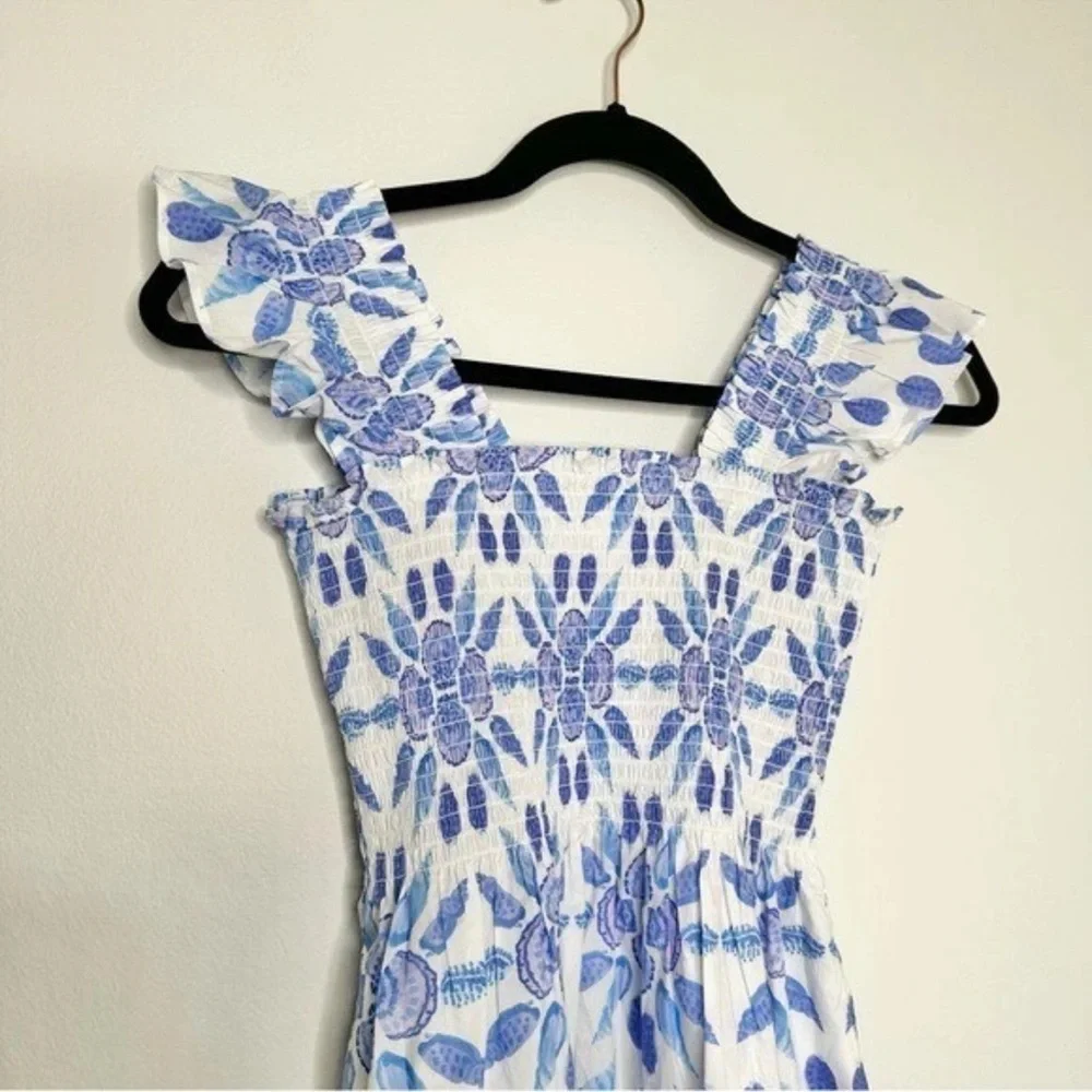 Hill House ELLIE NAP DRESS, Blue and White Midi Dress - Picture 4 of 5